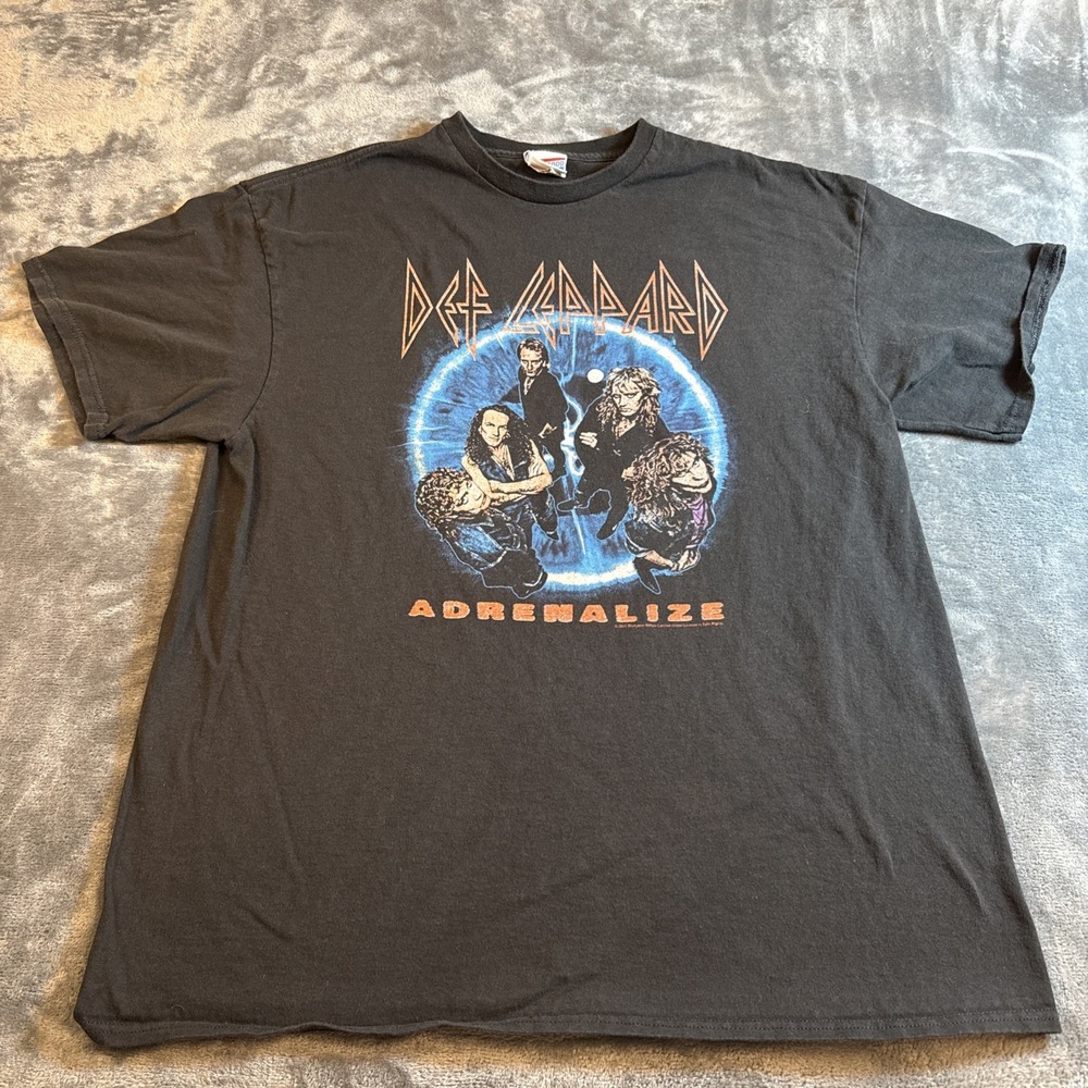 Def Leppard Adrenalize 93 Tour T-Shirt Junk Food Clothing Black Mens Large